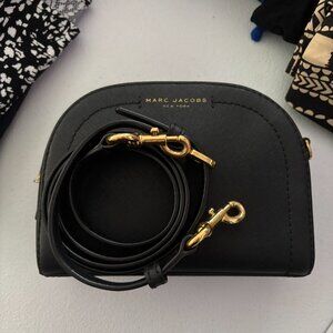 Marc Jacobs Mini Playback Crossbody Bag Black Gold Trims